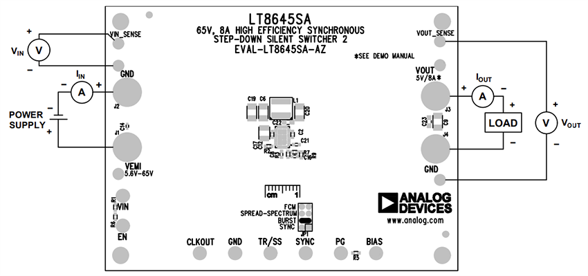 Mechanical Drawing - Analog Devices Inc. EVAL-LT8645SA-AZ Evaluation Board